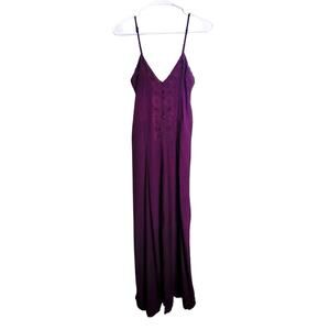 Jane + One Plum Purple Sleeveless Crochet Lace Cropped Jumpsuit Medium Wide Leg